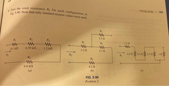 Solved Find the total resistance Ry for each configuration | Chegg.com