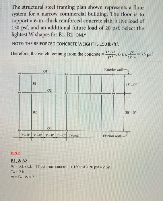 Solved The structural steel framing plan shown represents a | Chegg.com