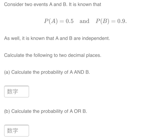 Solved Consider Two Events A And B. It Is Known That P(A) = | Chegg.com