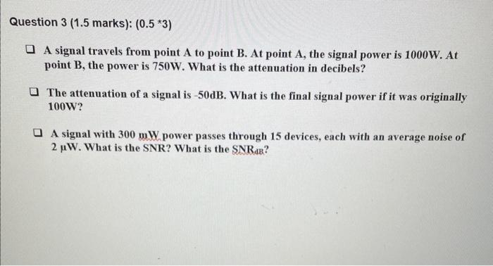 Solved A signal travels from point A to point B. At point A, | Chegg.com