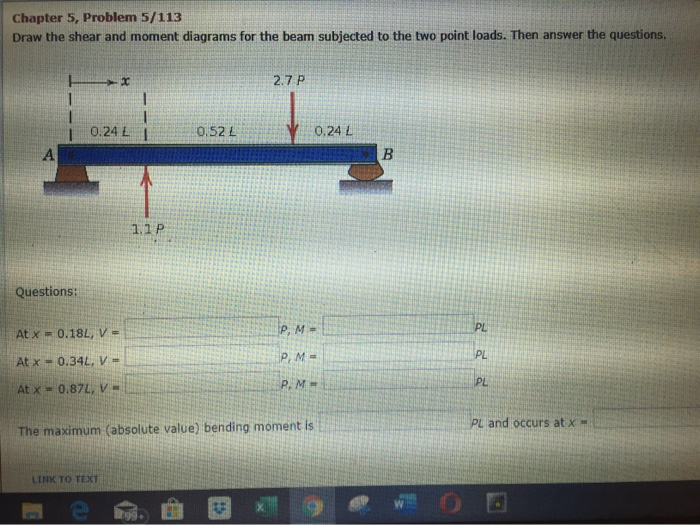 Solved Chapter 5, Problem 5/113 Draw the shear and moment | Chegg.com