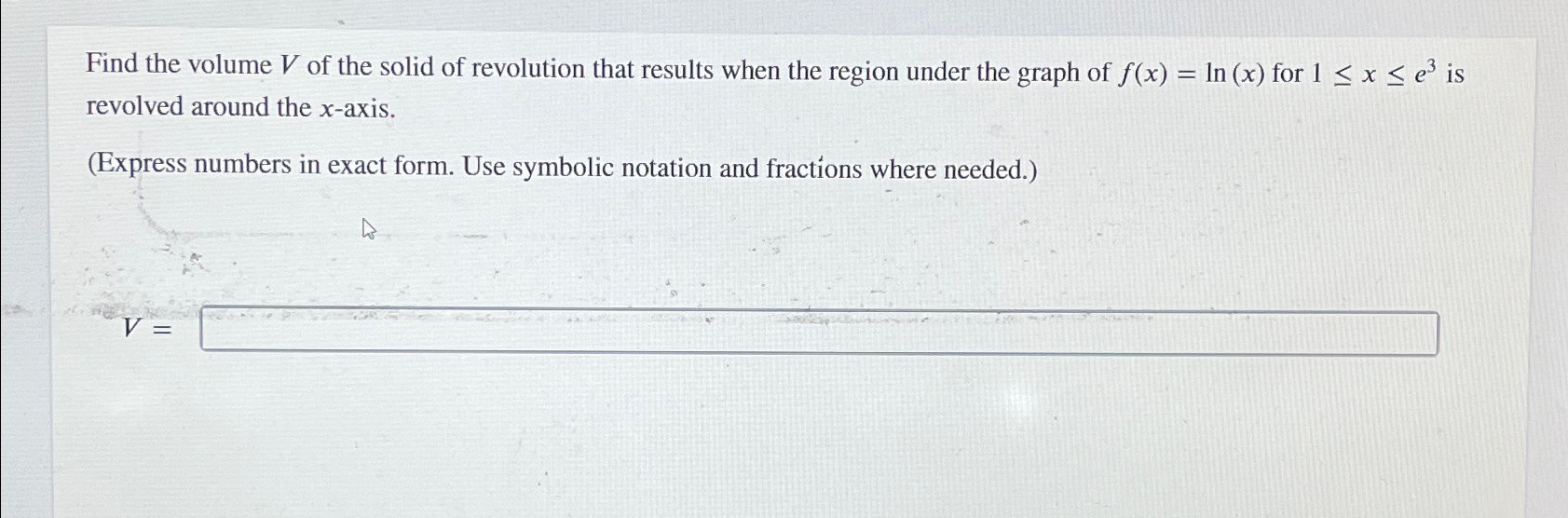 Solved Find The Volume V ﻿of The Solid Of Revolution That | Chegg.com