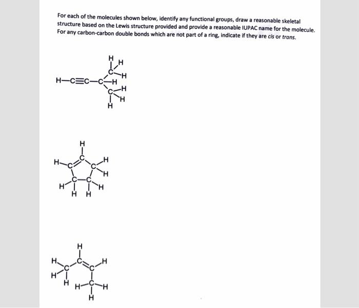 Solved For each of the molecules shown below, identify any | Chegg.com