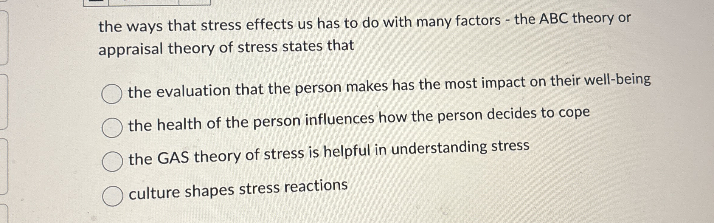 Solved the ways that stress effects us has to do with many | Chegg.com