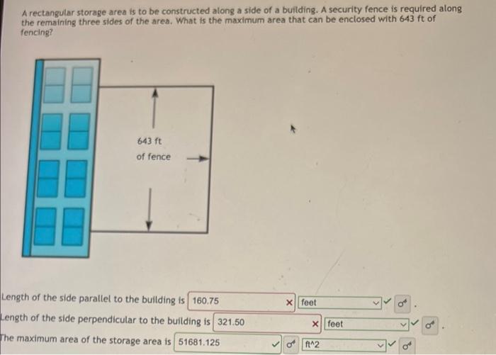 solved-a-rectangular-storage-area-is-to-be-constructed-along-chegg