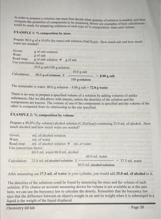 I need help writing a lab report for this experiment | Chegg.com