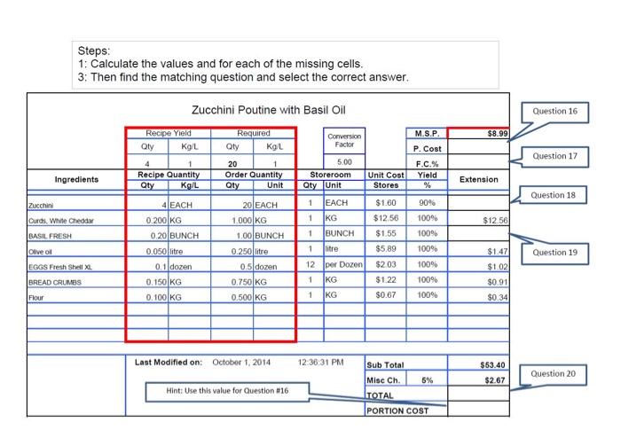 Steps 1 Calculate the values and for each of the Chegg