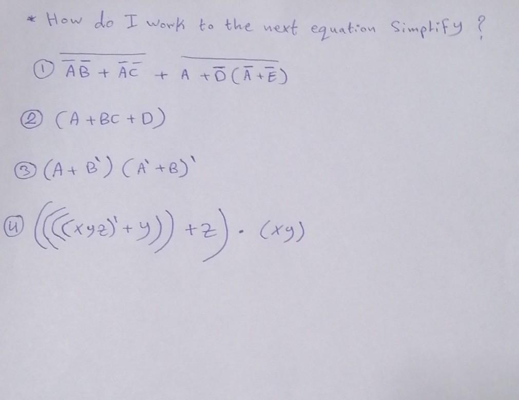 How Do I Work To The Next Equation Simplify O Ae Chegg Com