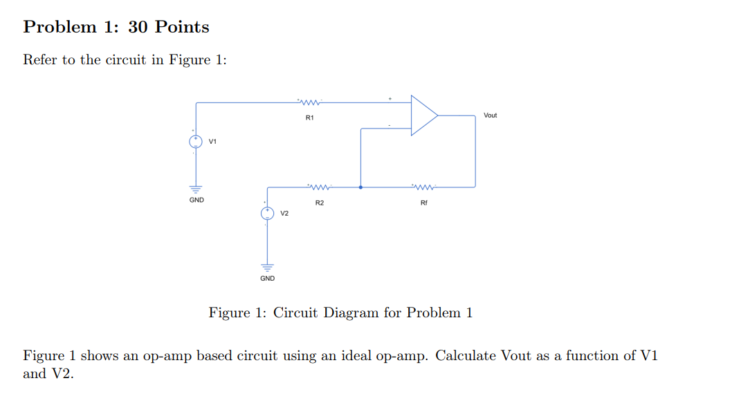 Solved Problem 1: 30 ﻿Points Refer to the circuit in Figure | Chegg.com