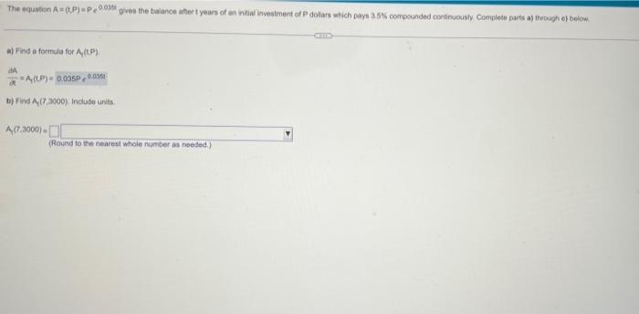 Solved The equation A=(t,P)=Pe0 oad 0 a) Find a forthia for | Chegg.com