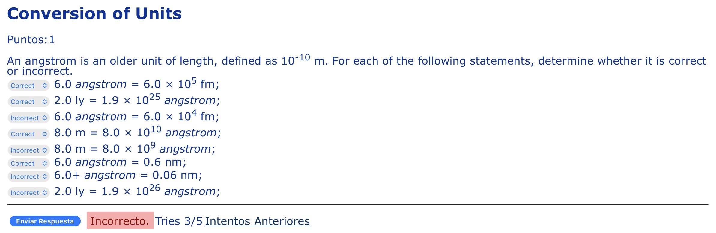 Solved Conversion of UnitsAn angstrom is an older unit of | Chegg.com