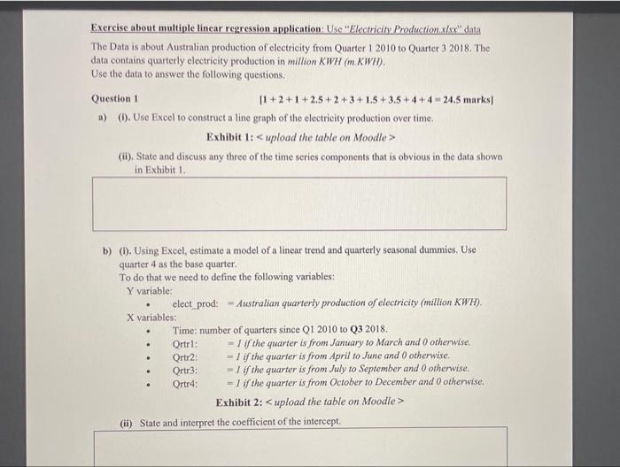 Solved Exercise about multiple linear regression | Chegg.com
