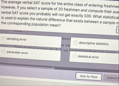 Solved The average verbal SAT score for the entire class of | Chegg.com