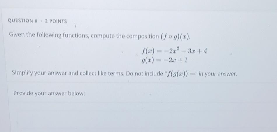 Solved Given The Following Functions, Compute The | Chegg.com