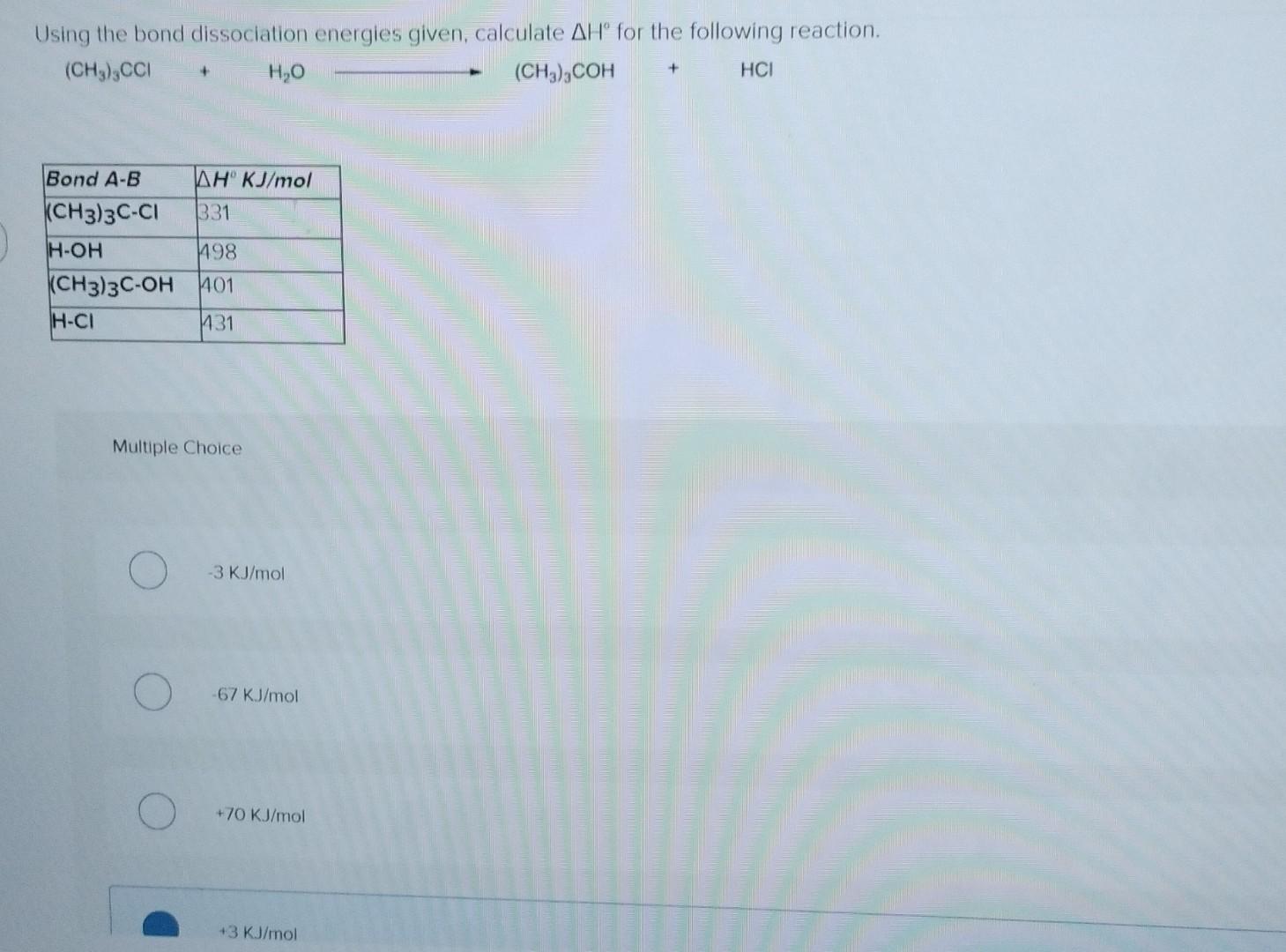 Solved Using The Bond Dissociation Energies Given, Calculate | Chegg.com