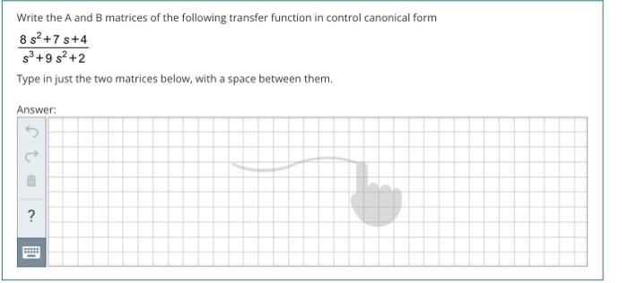 Solved Write the A and B matrices of the following transfer | Chegg.com