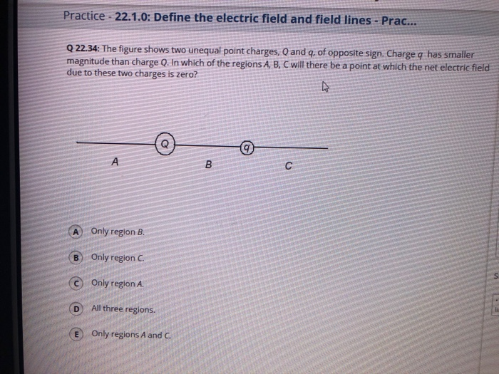 Solved Practice - 22.1.0: Define the electric field and | Chegg.com