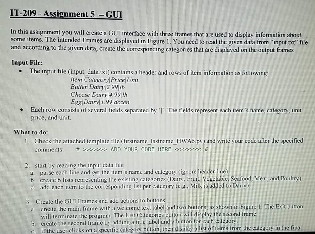 Solved In this assignment you will create a GUI interface | Chegg.com