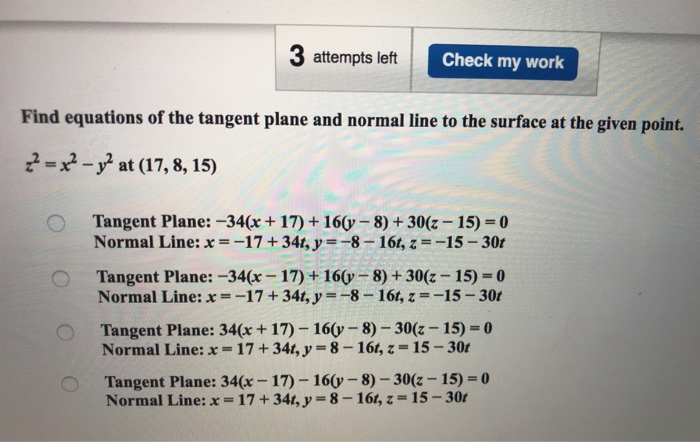 Solved 3 attempts left Check my work Find equations of the | Chegg.com