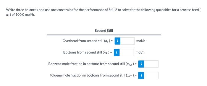 Solved A Liquid Mixture Containing 30.0 Mole % Benzene (B), | Chegg.com