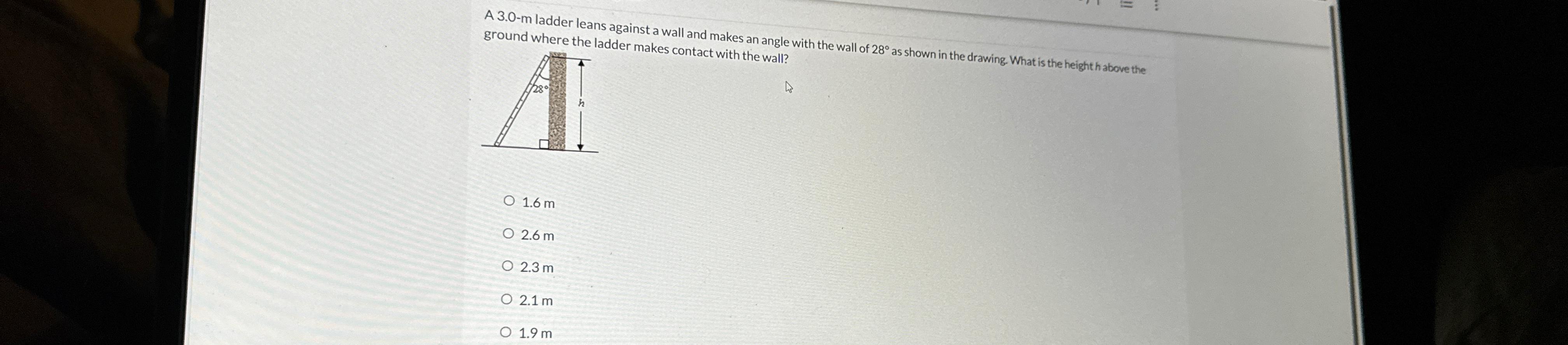 Solved A 3.0-m ladder leans against a wall and makes an | Chegg.com