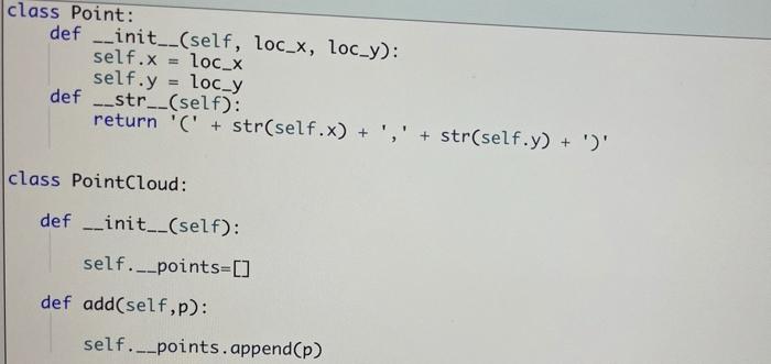 Solved In the answer box below is a class named Point, which | Chegg.com