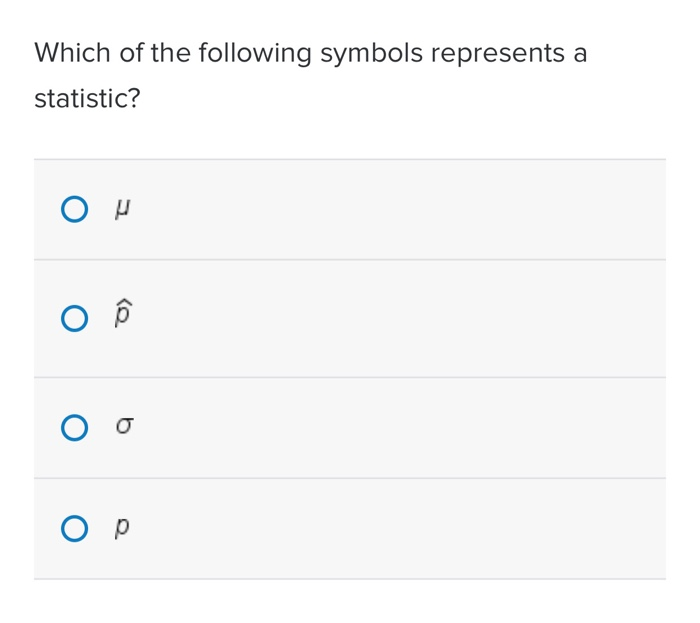 Solved Which Of The Following Symbols Represents A Chegg