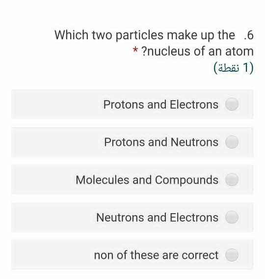 the nucleus of an atom contains protons and what other particles