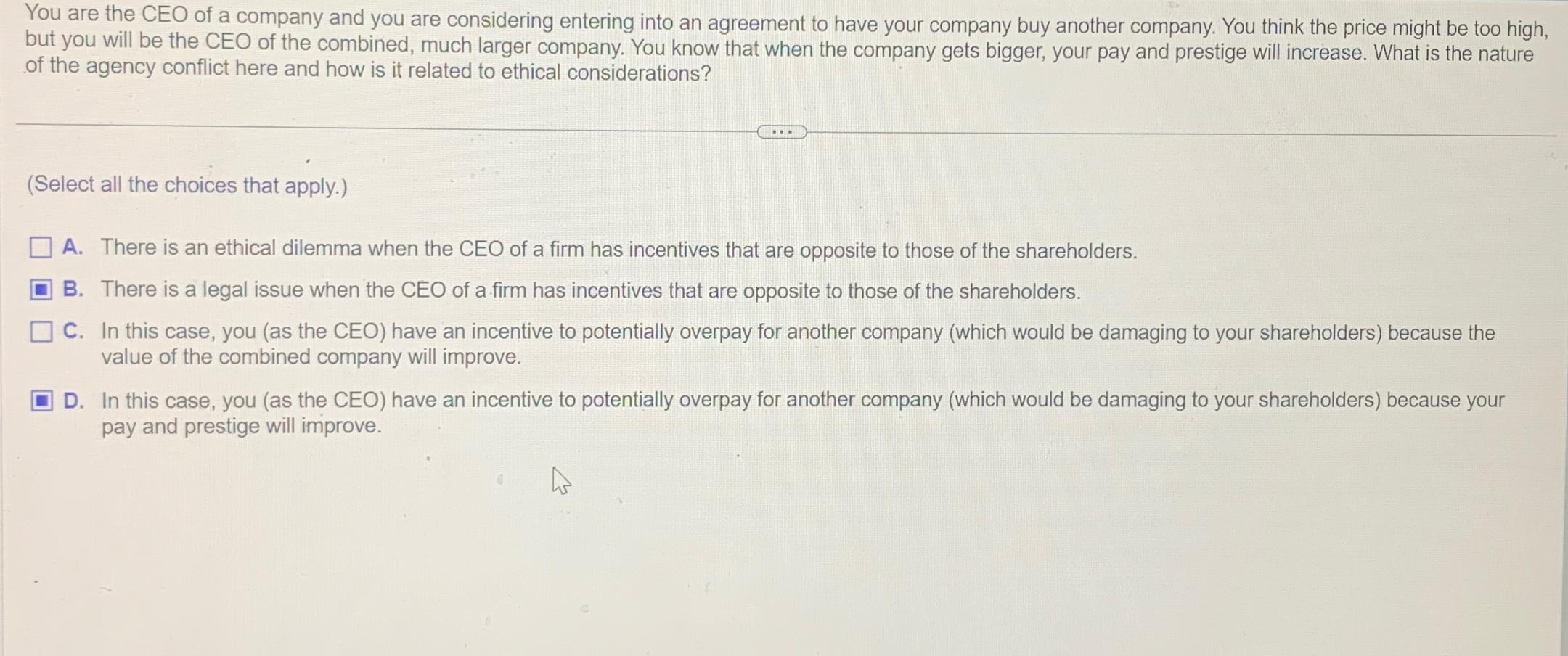 Solved You are the CEO of a company and you are considering | Chegg.com