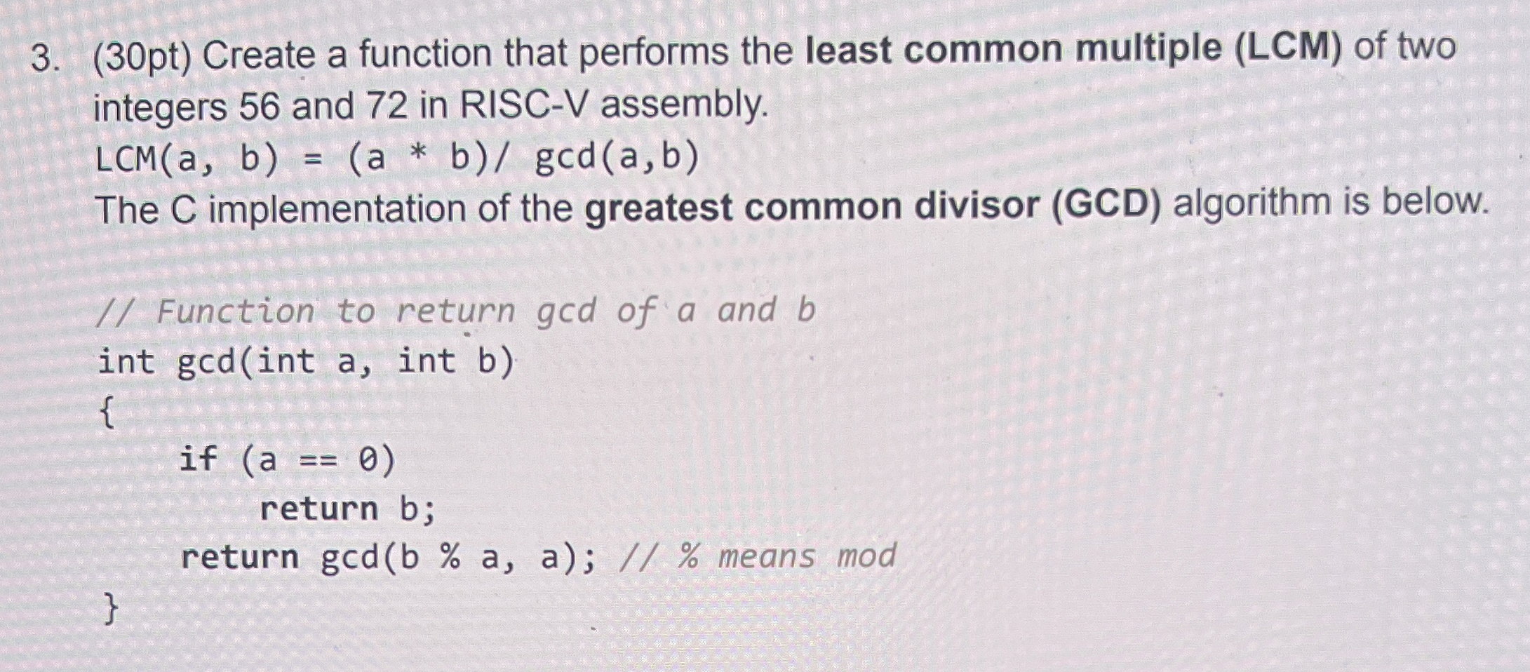 Solved (30pt) ﻿Create a function that performs the least | Chegg.com