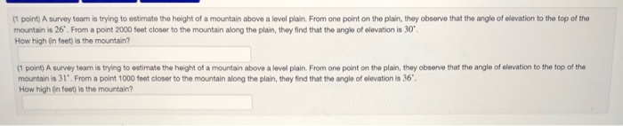 Solved (point) A survey team is trying to estimate the | Chegg.com