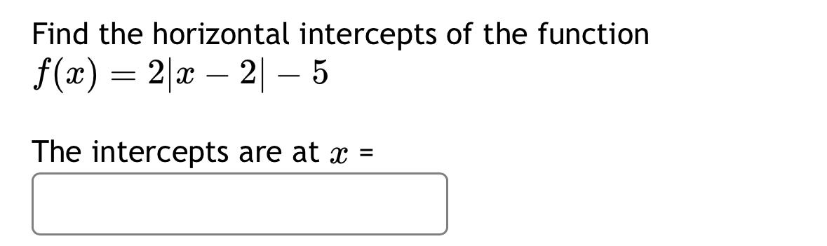 find the horizontal intercepts of the function calculator