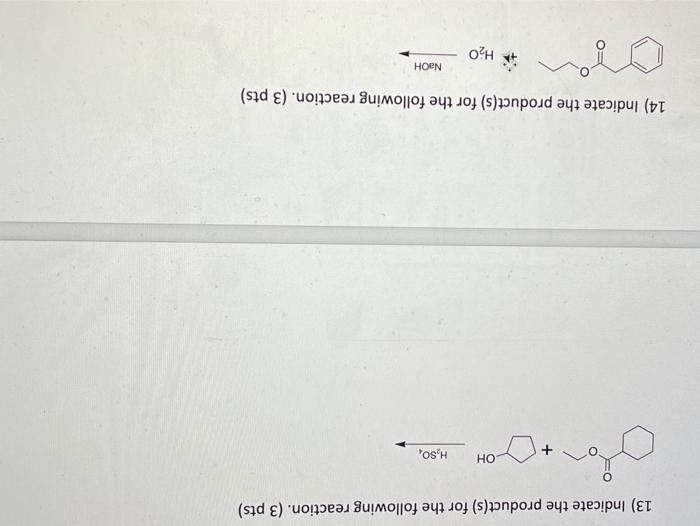 Solved 13) Indicate the product(s) for the following | Chegg.com