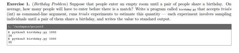 Solved Exercise 1. (Birthday Problem) Suppose that people | Chegg.com