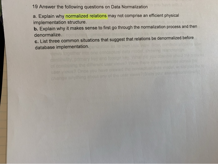 Solved 19 Answer the following questions on Data | Chegg.com
