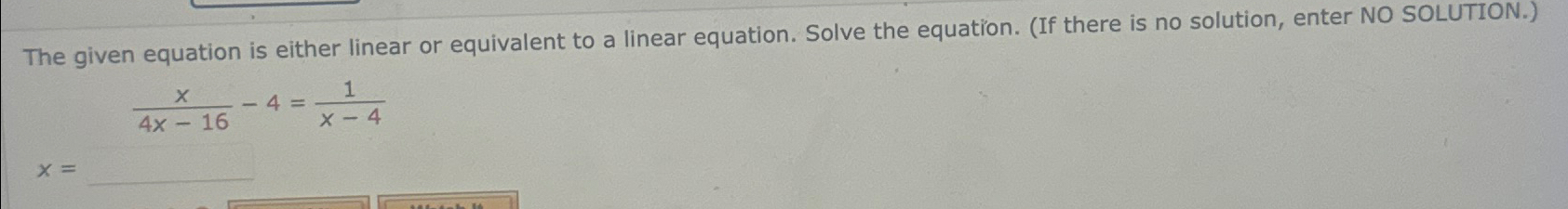 Solved The given equation is either linear or equivalent to | Chegg.com