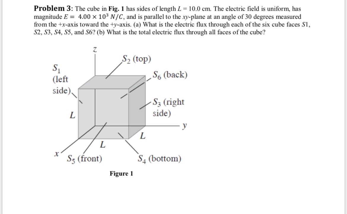 Solved Problem 3: The cube in Fig. 1 ﻿has sides of length | Chegg.com