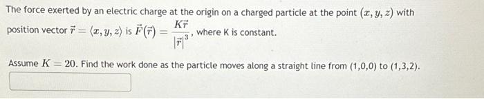 Solved The force exerted by an electric charge at the origin | Chegg.com