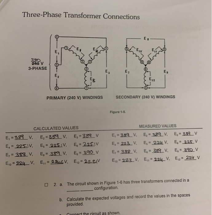 Solved Three-Phase Transformer Connections 3-PHASE PRIMARY | Chegg.com