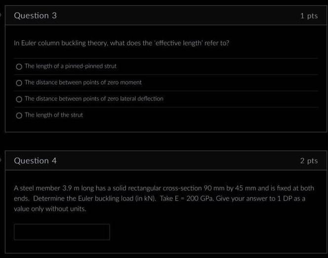 Solved In Euler column buckling theory, what does the | Chegg.com