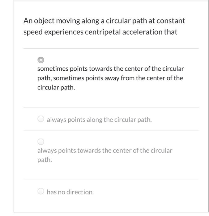 Solved An Object Moving Along A Circular Path At Constant | Chegg.com