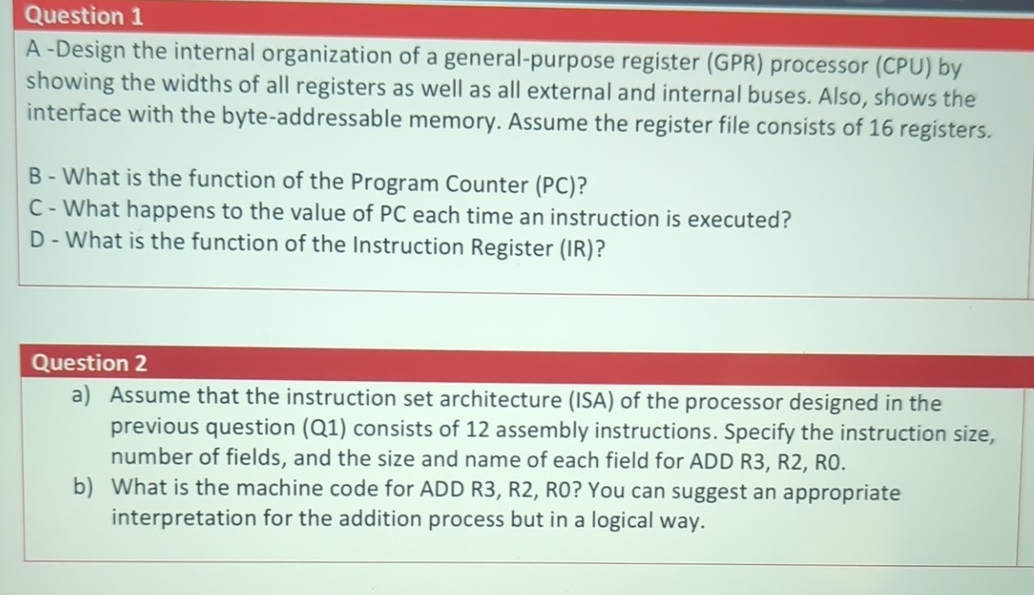 Solved Question 2a) ﻿Assume that the instruction set