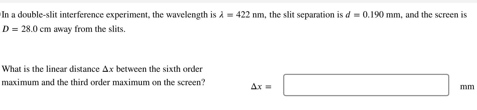 Solved In a double-slit interference experiment, the | Chegg.com