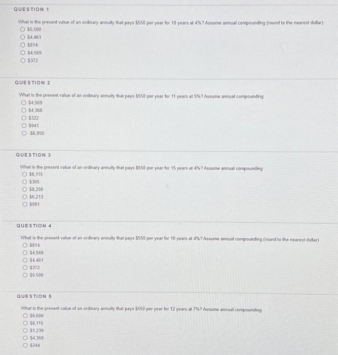 Solved] What is the present value of an annuity of $5,500 per year, with