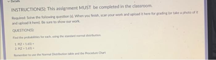 Solved INSTRUCTION(S): This assignment MUST be completed in | Chegg.com