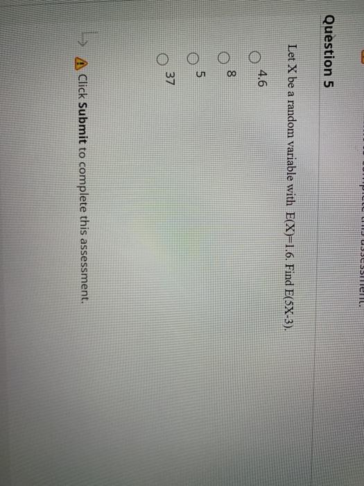 Solved llert. Question 5 Let X be a random variable with | Chegg.com