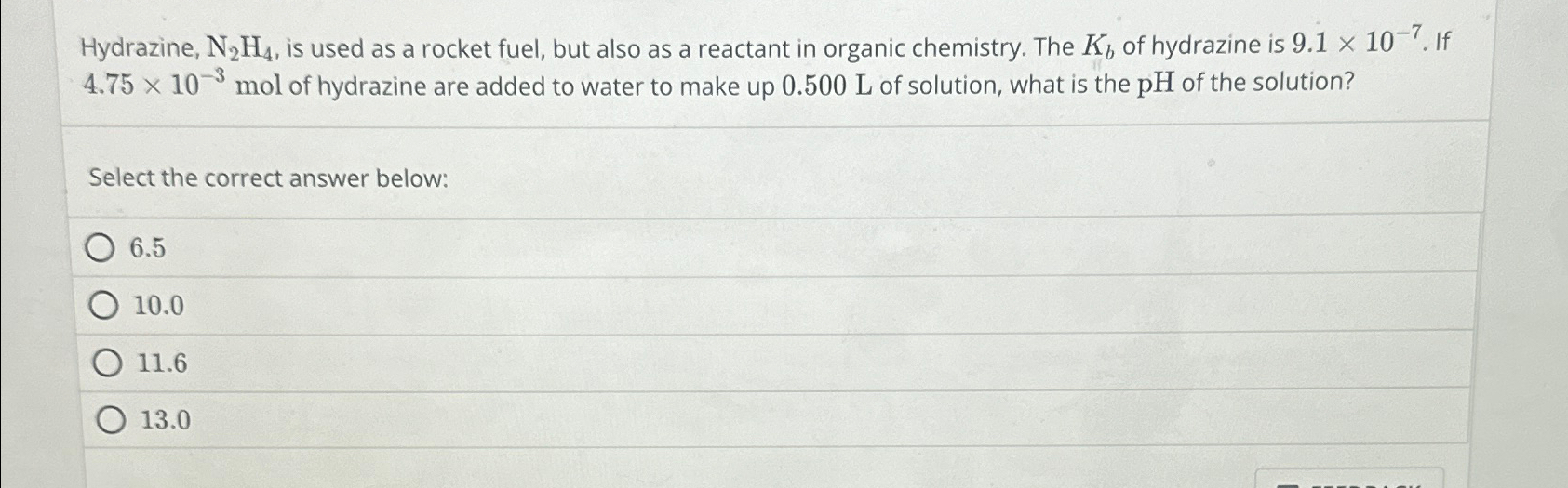 Hydrazine, N2H4, ﻿is used as a rocket fuel, but also | Chegg.com