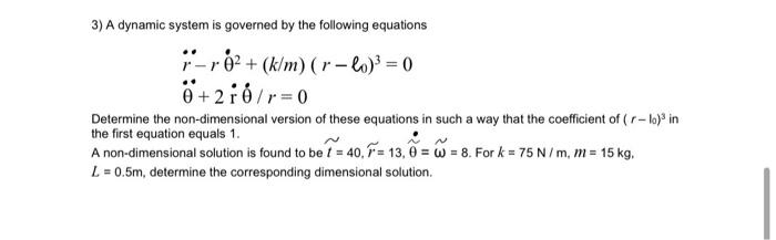 3) A dynamic system is governed by the following | Chegg.com