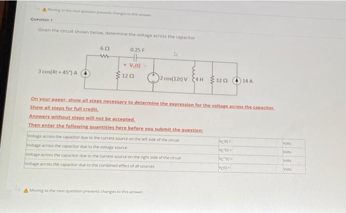 Solved Question 1 Given the circuit shown below. determine | Chegg.com