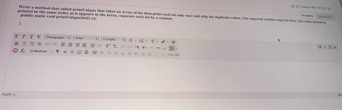 Solved Write a method that called printique that takes array | Chegg.com